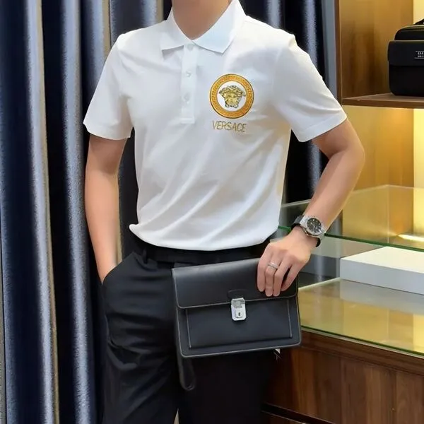 Áo Polo Nam Versace White With Logo Medusa Embroidered Màu Trắng Size S - Thời trang - Vua Hàng Hiệu