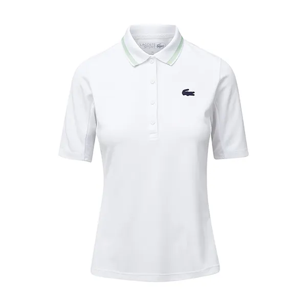 Áo Polo Nữ Lacoste Pickleball Sports Functional Pique Collar Short Sleeve Màu Trắng Size 38 - Pickleball - Vua Hàng Hiệu