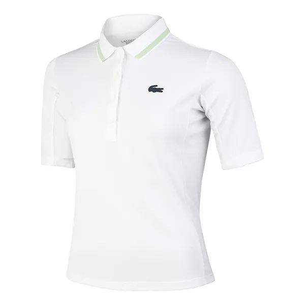 Áo Polo Nữ Lacoste Pickleball Sports Functional Pique Collar Short Sleeve Màu Trắng Size 38 - Pickleball - Vua Hàng Hiệu