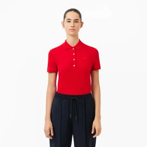 Áo Polo Nữ Lacoste Slim Fit Stretch Mini Piqué Polo Shirt PF5462-10 Màu Đỏ Size 40 - Thời trang - Vua Hàng Hiệu