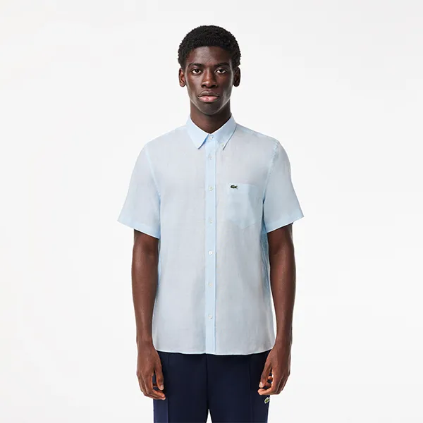 Áo Sơ Mi Cộc Tay Nam Lacoste Regular Fit Shirt CH5699 T01 Màu Xanh Da Trời Size 38 - Thời trang - Vua Hàng Hiệu