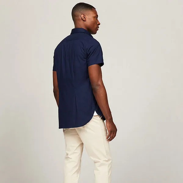 Áo Sơ Mi Cộc Tay Nam Tommy Hilfiger 78JA395 410 713 Màu Xanh Navy Size XS