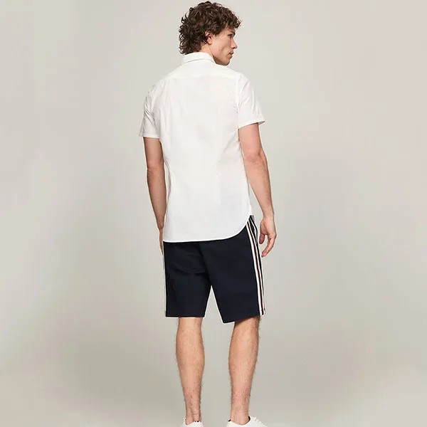 Áo Sơ Mi Cộc Tay Nam Tommy Hilfiger Slim Fit Poplin 78JA395 100 Màu Trắng Size S