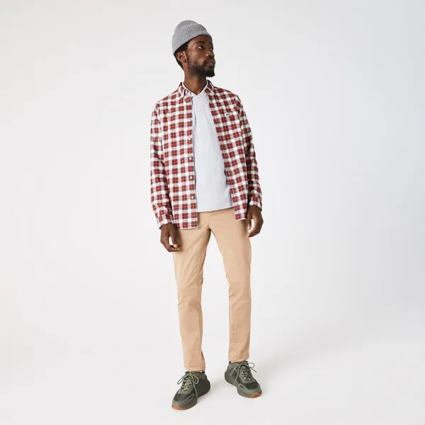 Áo Sơ Mi Dài Tay Nam Lacoste Regular Fit Check Print Shirt CH0208 7TM Màu Kẻ Đỏ Size 38 - Thời trang - Vua Hàng Hiệu