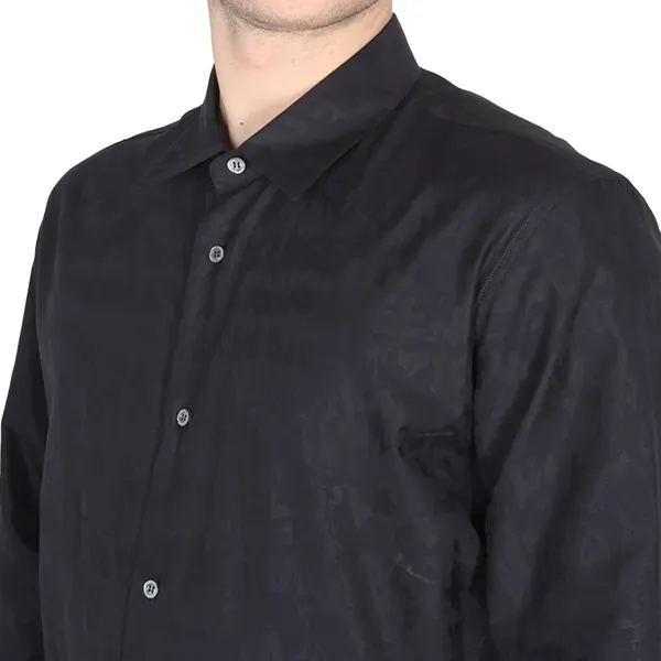 Áo Sơ Mi Nam Alexander McQueen Black With Logo Printed Shirt 727083QUN76 1010 Màu Đen