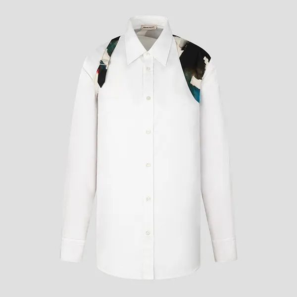 Áo Sơ Mi Nam Alexander McQueen White With Watercolour Graffiti Harness Shirt 734244QUN66 9000 Màu Trắng - Thời trang - Vua Hàng Hiệu