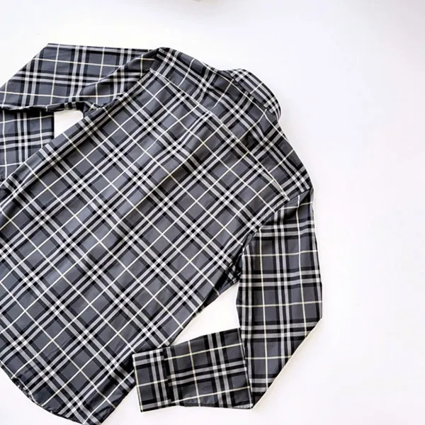 Áo Sơ Mi Nam Burberry Grey With Vintage Check Printed 80842971 Màu Xám Size L