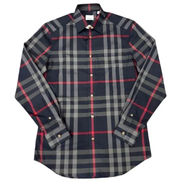 Áo Sơ mi Nam Burberry Navy With Vintage Check Printed 80842881 Màu Xanh Navy Size XS - Thời trang - Vua Hàng Hiệu