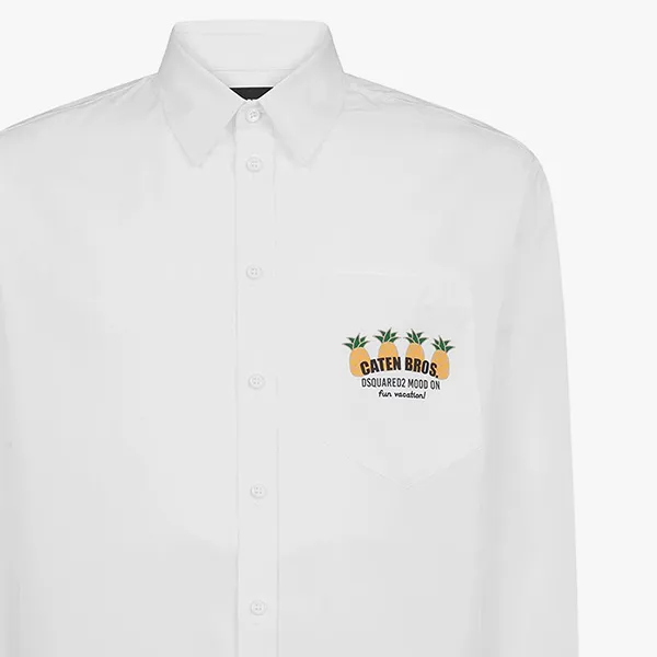 Áo Sơ Mi Nam Dsquared2 With Logo Printed Long Sleeve S71DM0707 S36275 100W Màu Trắng Size 42 - Thời trang - Vua Hàng Hiệu