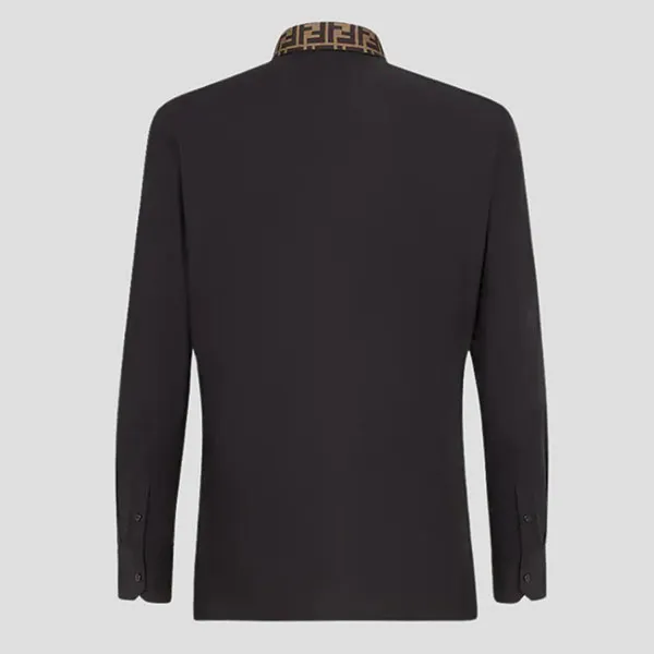 Áo Sơ Mi Nam Fendi Collar Zucca Pattern Long Sleeve In Black FS0751 A4S6 F0QA1 Màu Đen Size 39 - Thời trang - Vua Hàng Hiệu