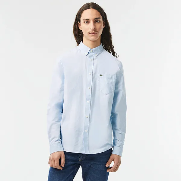 Áo Sơ Mi Nam Lacoste Regular Fit CH0204 HBP Màu Xanh Da Trời Size 39