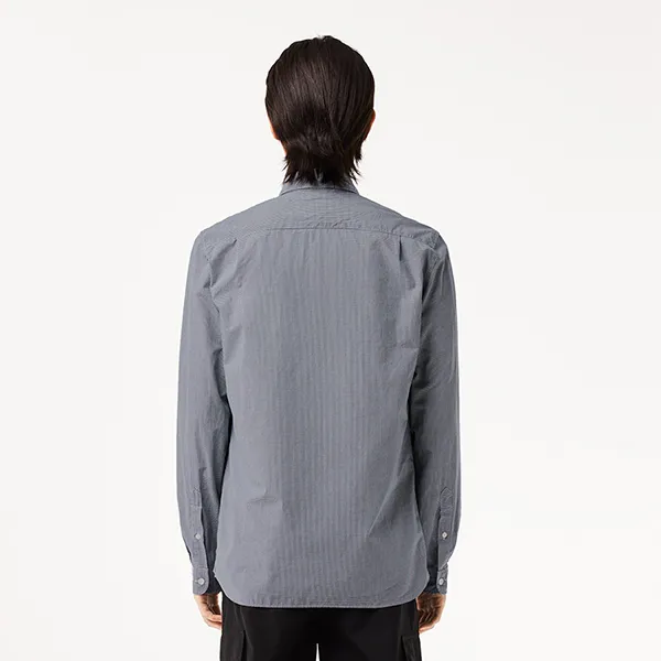 Áo Sơ Mi Nam Lacoste Regular Fit Gingham Poplin Shirt CH5621 522 Màu Xanh Size 40
