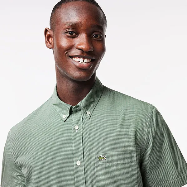 Áo Sơ Mi Nam Lacoste Short Sleeved Regular Fit Gingham Print Shirt CH5622 737 Màu Xanh Green Size 40 - Thời trang - Vua Hàng Hiệu