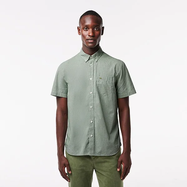 Áo Sơ Mi Nam Lacoste Short Sleeved Regular Fit Gingham Print Shirt CH5622 737 Màu Xanh Green Size 40 - Thời trang - Vua Hàng Hiệu