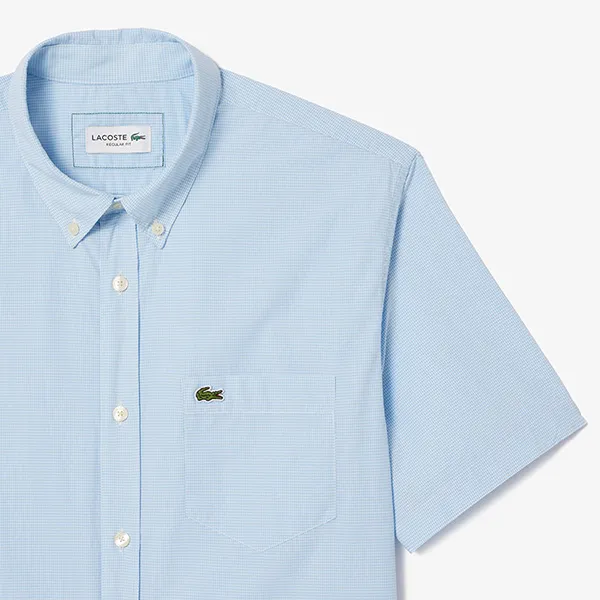 Áo Sơ Mi Lacoste Short Sleeved Regular Fit Gingham Print Shirt CH5622 F6Z Màu Xanh Nhạt Size 39 - Thời trang - Vua Hàng Hiệu