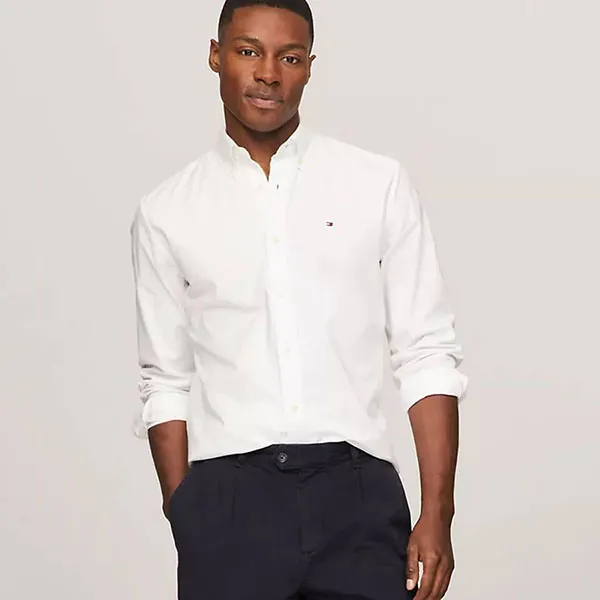 Áo Sơ Mi Dài Tay Nam Tommy Hilfiger 78J8440 100 Màu Trắng Size M
