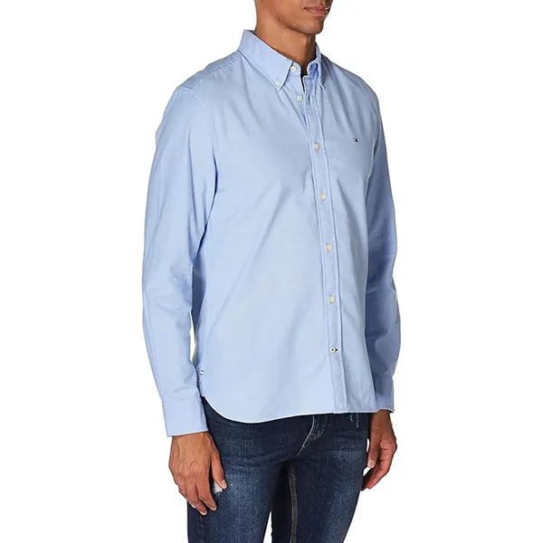 Áo Sơ Mi Nam Tommy Hilfiger Regular Fit Shirt 78J8440 431 Màu Xanh Nhạt Size XS