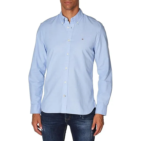 Áo Sơ Mi Nam Tommy Hilfiger Regular Fit Shirt 78J8440 431 Màu Xanh Nhạt Size XS