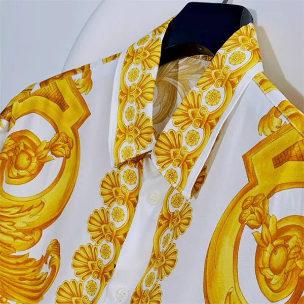 Áo Sơ Mi Nam Versace White With Baroque Logo Printed Shirt 1010103 1A10490 5W050 Màu Trắng Phối Vàng Size 48 - Thời trang - Vua Hàng Hiệu