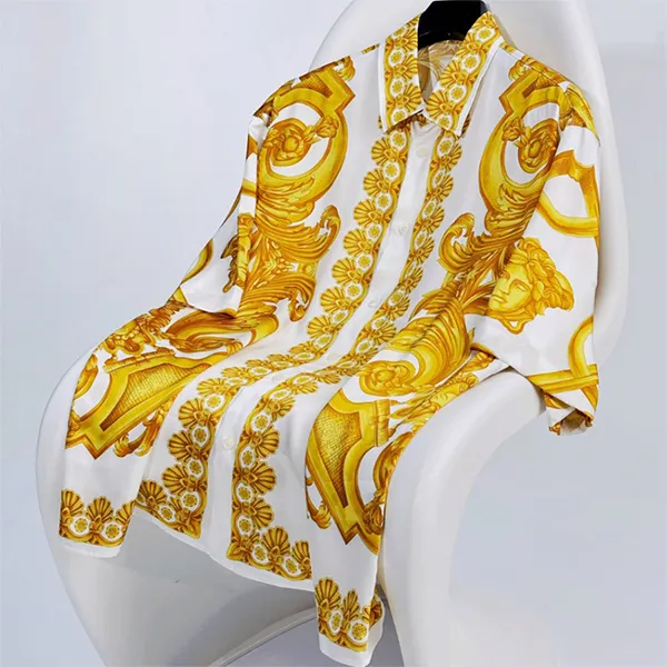 Áo Sơ Mi Nam Versace White With Baroque Logo Printed Shirt 1010103 1A10490 5W050 Màu Trắng Phối Vàng Size 48 - Thời trang - Vua Hàng Hiệu
