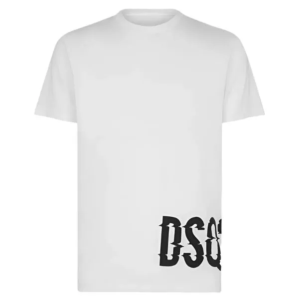 Áo Thun Nam Dsquared2 White With Logo Printed T-Shirt S74GD1261 S23009 100 Màu Trắng Size XS