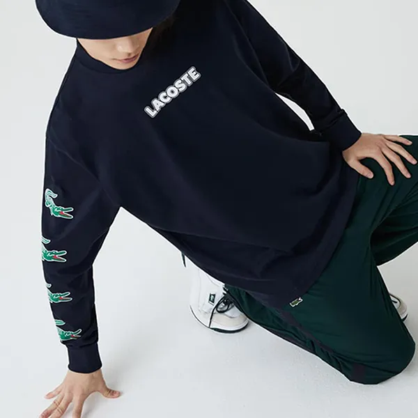 Áo Thun Nam Lacoste Men's Sport Crocodile Print Cotton Jersey TH1520 031 Màu Xanh Navy Size XS - Thời trang - Vua Hàng Hiệu