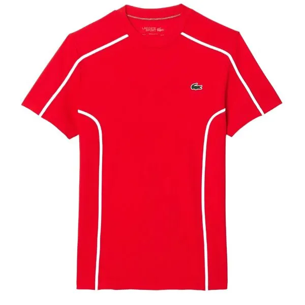 Áo Thun Nam Lacoste Piqué Ultra Dry Rouge Tennis T-shirt Tennis TH7545 F8M Màu Đỏ Size 4