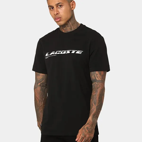 Áo Thun Nam Lacoste Regular Fit Tshirt Màu Đen Size 3