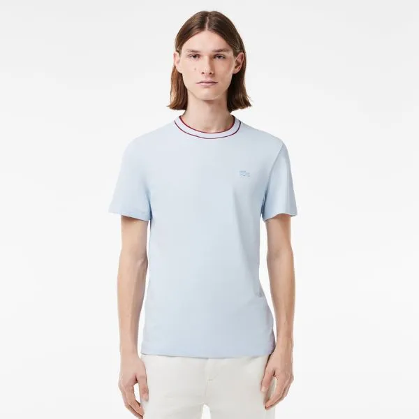 Áo Thun Nam Lacoste Stretch Piqué Stripe Collar T-shirt TH8174 - J2G Màu Xanh Đỏ Size 2
