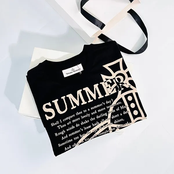 Áo Thun Nam Vivienne Westwood Black With Logo Printed 3G01001P J001M Màu Đen Size XS - Thời trang - Vua Hàng Hiệu
