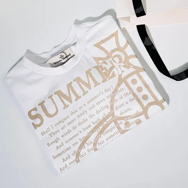 Áo Thun Nam Vivienne Westwood Black With White With Logo Printed 3G01001P J001M Màu Trắng Size XS - Thời trang - Vua Hàng Hiệu