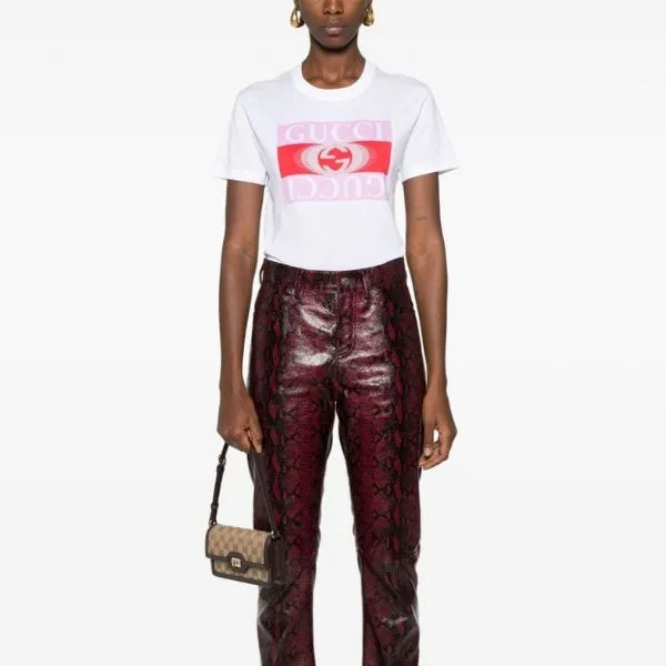 Áo Thun Nữ Gucci White With Logo Printed T-Shirt 787299/XJGS79280 Màu Trắng Size M