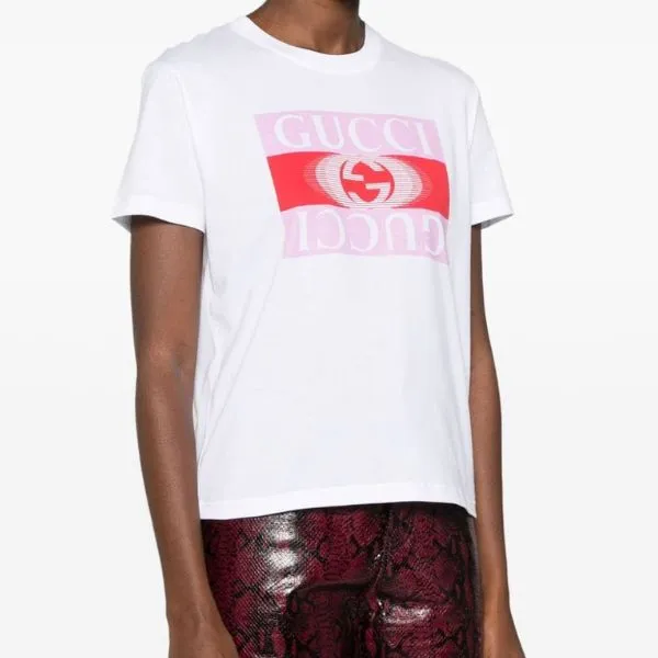 Áo Thun Nữ Gucci White With Logo Printed T-Shirt 787299/XJGS79280 Màu Trắng Size M