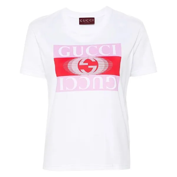 Áo Thun Nữ Gucci White With Logo Printed T-Shirt 787299/XJGS79280 Màu Trắng Size M