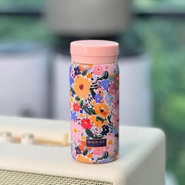 Bình Giữ Nhiệt Magrace Paris Inox 316 Màu Hồng Họa Tiết 220ml