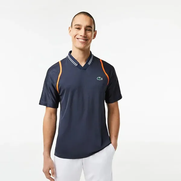 Bộ Quần Áo Cộc Tay Nam Lacoste Sport Daniil Mevedev DH1961 KXE/GH5209 KXE Màu Xanh Đen Size 3