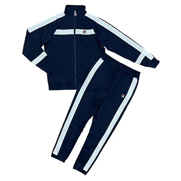 Bộ Thể Thao Nam Fila Men Velour Tracksuit Màu Xanh Phối Trắng Size S
