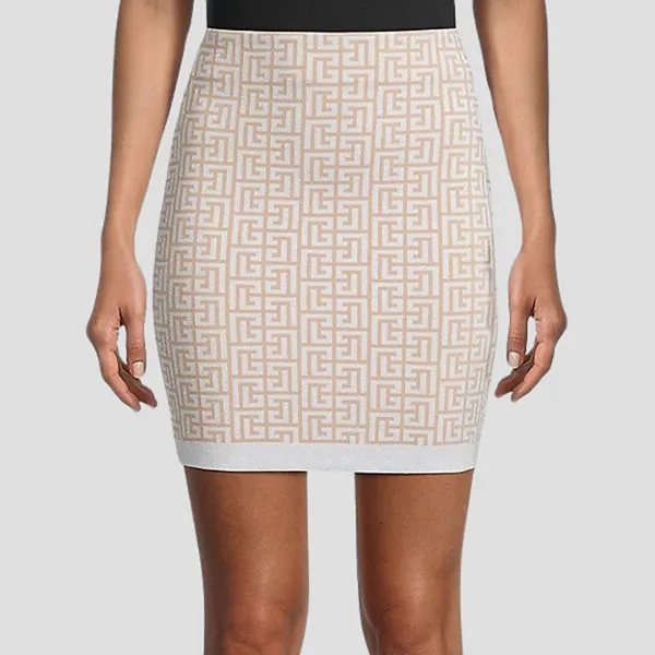 Chân Váy Nữ Balmain In Beige XF1LB005 KB06 GBI Màu Be Size 42 - Thời trang - Vua Hàng Hiệu