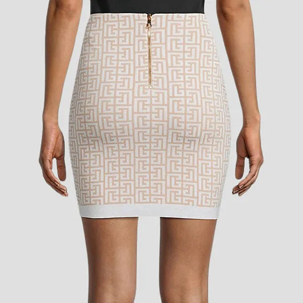 Chân Váy Nữ Balmain In Beige XF1LB005 KB06 GBI Màu Be Size 42 - Thời trang - Vua Hàng Hiệu