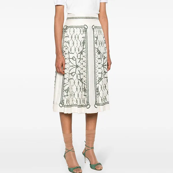 Chân Váy Nữ Tory Burch In White 157445300 Màu Xanh Trắng Size 4