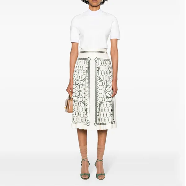 Chân Váy Nữ Tory Burch In White 157445300 Màu Xanh Trắng Size 4
