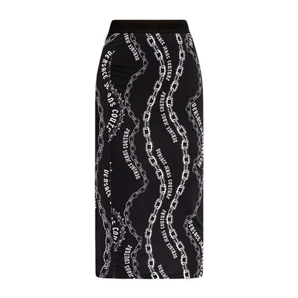 Chân Váy Nữ Versace Jeans Conture In Black With Logo 77HAE8B6 JS416 899 Màu Đen Trắng Size 38