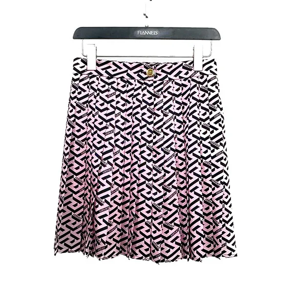 Chân Váy Nữ Versace Light Pink With La Greca Pattern Printed 1008399 1A07494 5P210 Màu Hồng Size 40