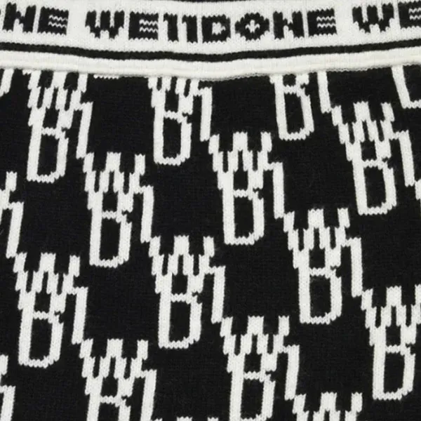 Chân Váy Nữ We11done All Over Logo Knit In Black WD00134BLKS Màu Đen Size S - Thời trang - Vua Hàng Hiệu