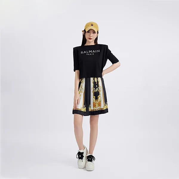Chân Váy Versace With Baroque Pattern Printed 1008399 1A09103 5B070 Màu Đen Họa Tiết Size 36 - Thời trang - Vua Hàng Hiệu