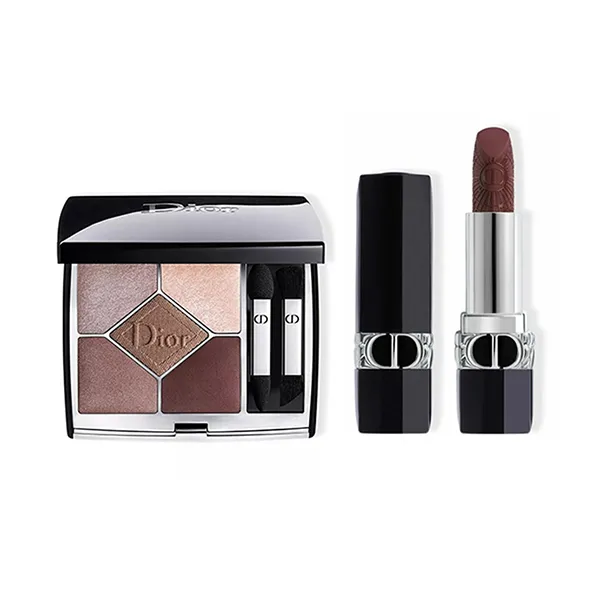 Combo Bảng Phấn Mắt Dior 5 Couleurs Eyeshadow Palette 669 Soft Cashmere Và Son 913 Mystic Plum Matte Finish 2 Món