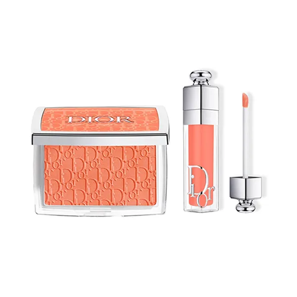 Combo Phấn Má + Son Dưỡng Dior (Backstage Rosy Glow 004 Coral 4.4g + Addict Lip Maximizer 004 Coral Màu Cam San Hô 6ml)