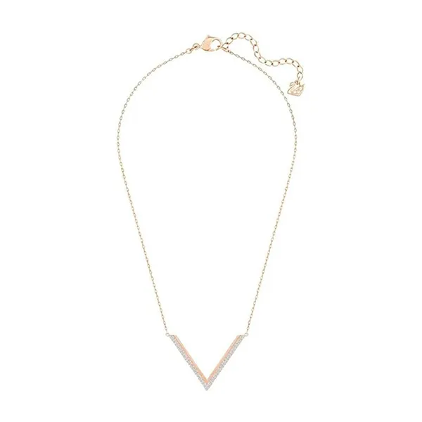 Dây Chuyền Nữ Swarovski Necklace Delta Medium 5140123 Màu Vàng Hồng C_ĐHT