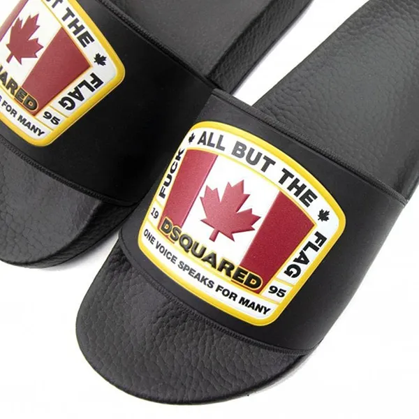 Dép Nam Dsquared2 Canadian Flag Sliders FFM0103 17200001 Màu Đen Size 40 - Dép - Vua Hàng Hiệu