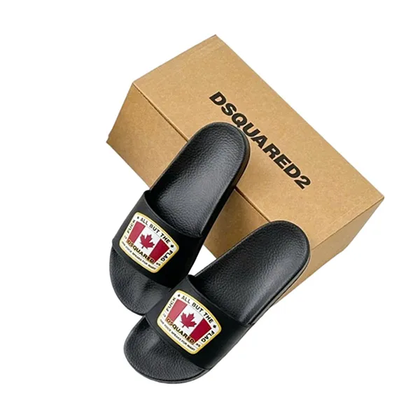 Dép Nam Dsquared2 Canadian Flag Sliders FFM0103 17200001 Màu Đen Size 40 - Dép - Vua Hàng Hiệu